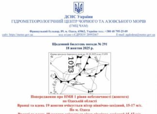 Прогноз погоды в Одессе и области на 19 октября