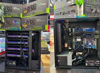 Четыре RTX 5090 и два БП по 2400 Вт: энтузиаст собрал сверхмощный ПК, но не играет на нем