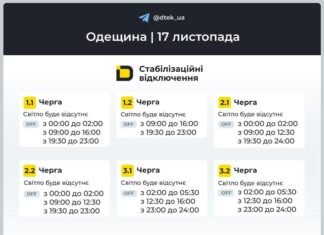 Энергетики опубликовали графики отключения света в Одесской области на 17 ноября