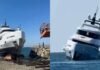 «Проблемы богатых»: роскошная яхта затонула через секунды после спуска на воду (видео)