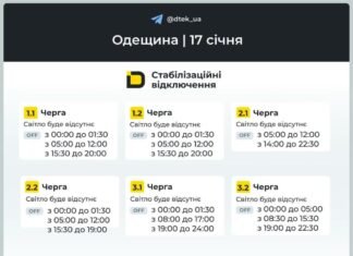 Энергетики опубликовали графики отключения света в Одесской области на 17 января