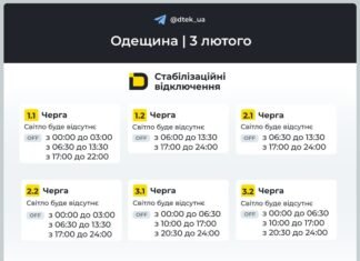Энергетики опубликовали графики отключений света на 3 февраля для части жителей Одесской области