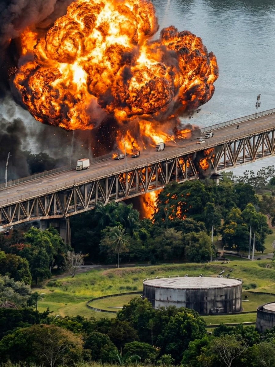 Масштабный пожар в Панамском канале: взорвался топливный резервуар, есть погибший и раненые (видео)