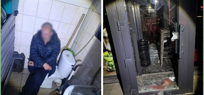 В Одессе мужчина разбил дверь кафе и проник внутрь ради еды