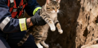 В Одесском районе провели спецоперацию по спасению кота, — ВИДЕО