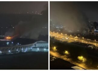 В Москве загорелось здание Измайловского Кремля (видео)