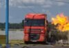 Россия ударила дроном по заправке на юге Одесщины: вспыхнул газовоз