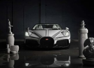 Bugatti представила уникальный гиперкар W16 Mistral Blanc Éternel с фарфором