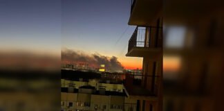 В российском Воронеже горит крупный ТЦ: перед этим в городе слышались взрывы на фоне массированной атаки (видео)
