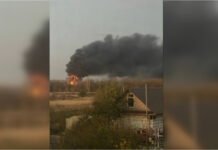 Дроны ударили по нефтеперекачивающей станции в России: вспыхнул масштабный пожар (видео)
